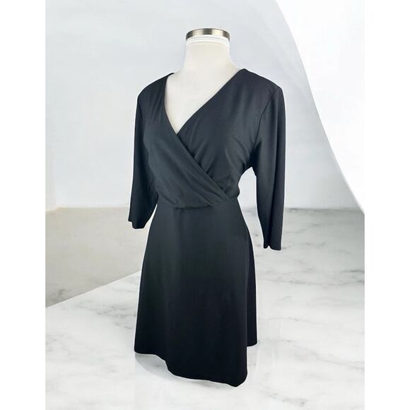Eileen Fisher Dresses & Skirts - Eileen Fisher Faux Wrap Dress Black Stretch Slinky Jersey Women's Plus Size 1X